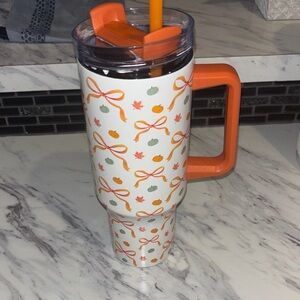 Festive Fall 40oz Tumbler with Handle